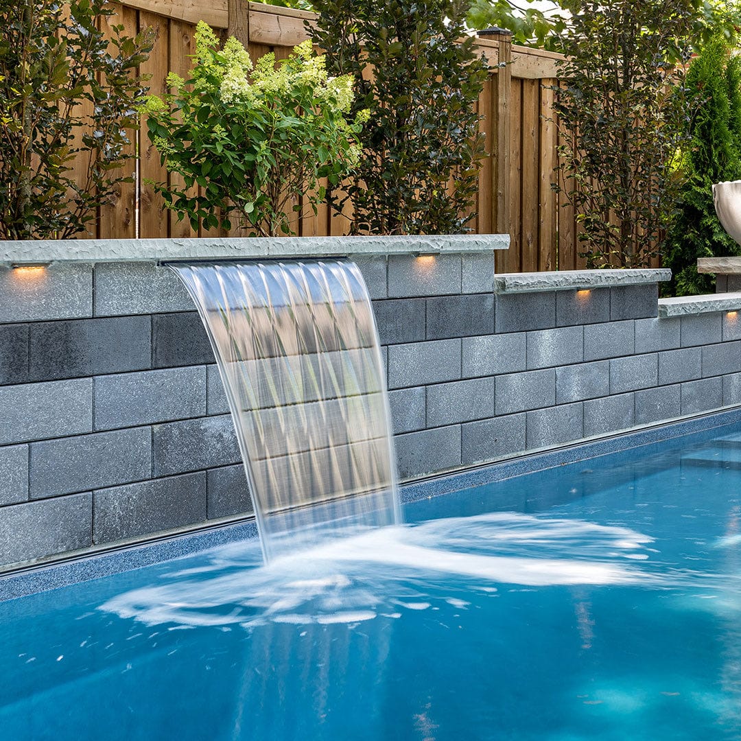Pool construction with water feature